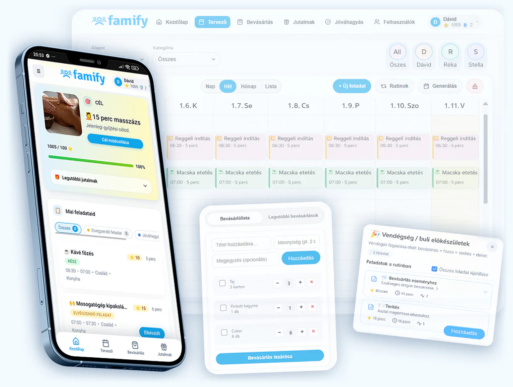 Famify app előnézet