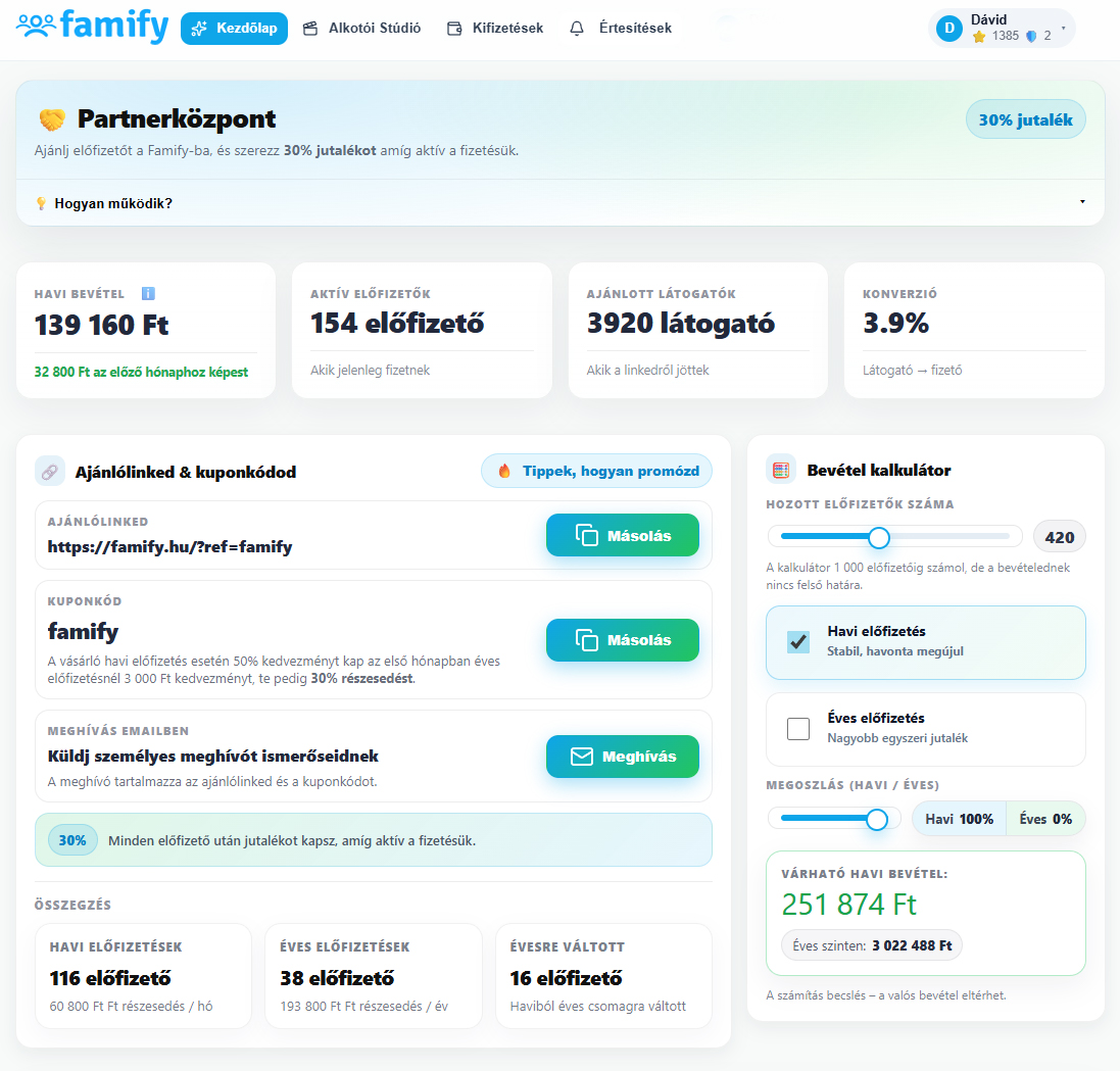 Famify Partnerközpont